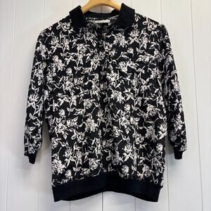 VTG Ms. Paquette Women's Floral Preppy 80s 90s Top Size S Artsy Indie Classic